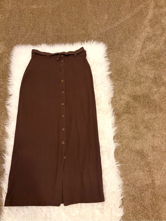 Liz Claiborne Dresses & Skirts - Vintage Brown Button-Front Maxi Skirt with Belt